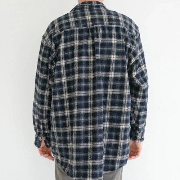 Vintage Field And Stream Outfitter Navy And Blue Checker Pattern Button Up Shirt - Picture 4 of 12